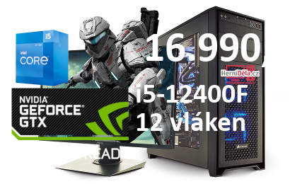 HerníDěla - Intel i5-12400F NVIDIA GTX 1650 16GB RAM SSD Windows 11